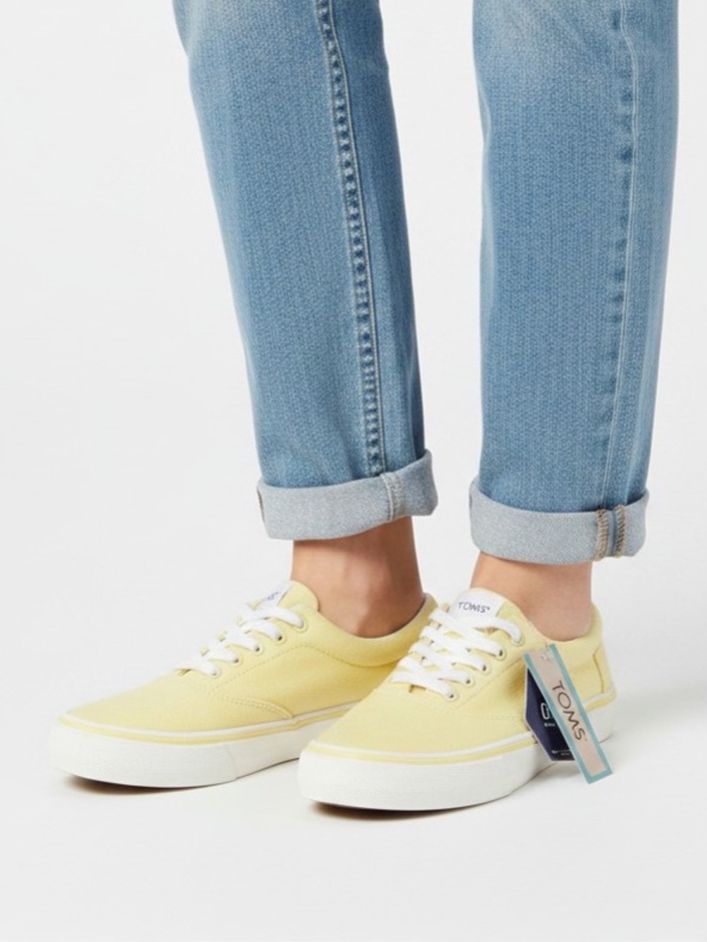 NWOB | TOMS | Alpargata Fenix Lace Up Sneakers | Yellow | Size 6